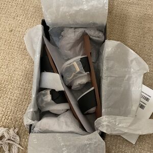 Coach Black Hallie Leather Sandals